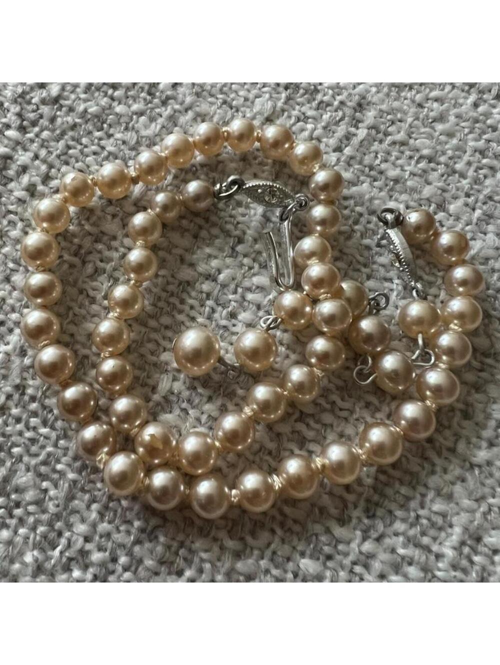 Double Strand Japanese Faux Pearl Necklace